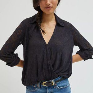 NWT Anthropologie Lydia Floral Burnout Top